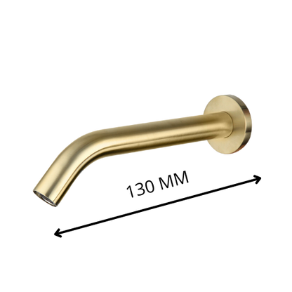 Pesaro brushed gold sensor tap short model 130 MM