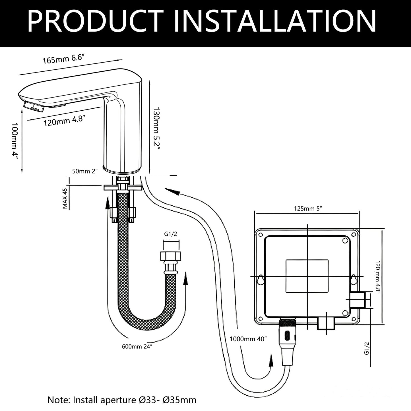Sensomatica chroom sensorkraan – koud model