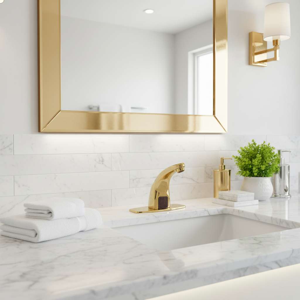 Bella gold colored sensor tap cold model