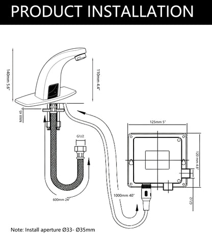 Bella gold colored sensor tap cold model