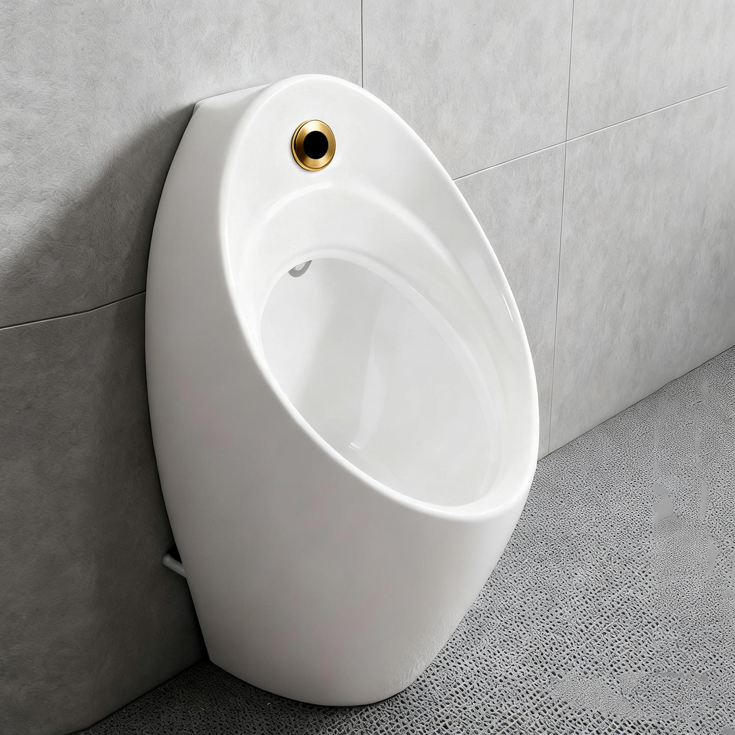 Sensomatica sensor urinoir – wit keramiek  geborsteld goud