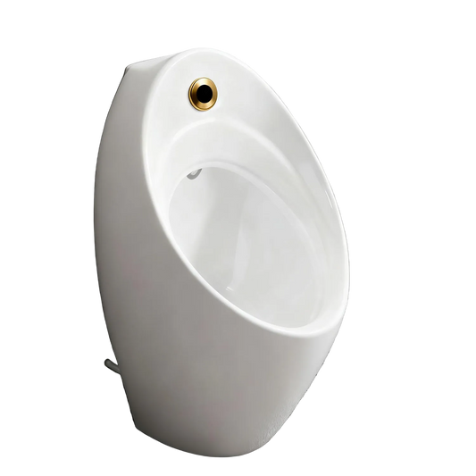 Sensomatica sensor urinoir – wit keramiek  geborsteld goud
