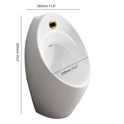 Sensomatica sensor urinoir – wit keramiek  geborsteld goud