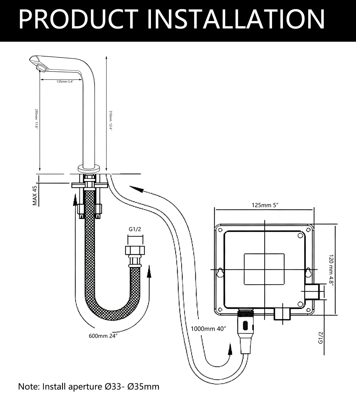 Sensomatica Sensor Kraan 31 cm – Chroom