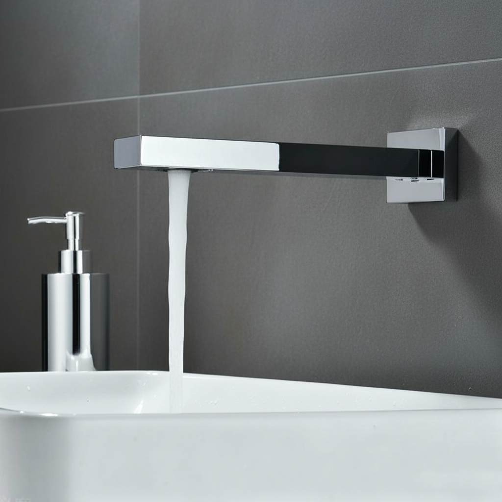 Sensomatica SquareFlow wand sensorkraan chroom