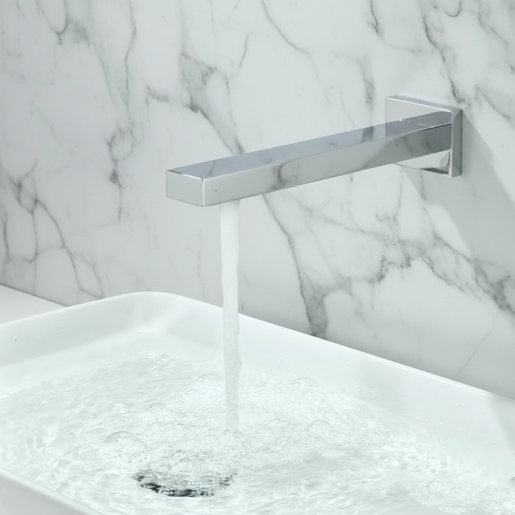 Sensomatica SquareFlow wand sensorkraan chroom