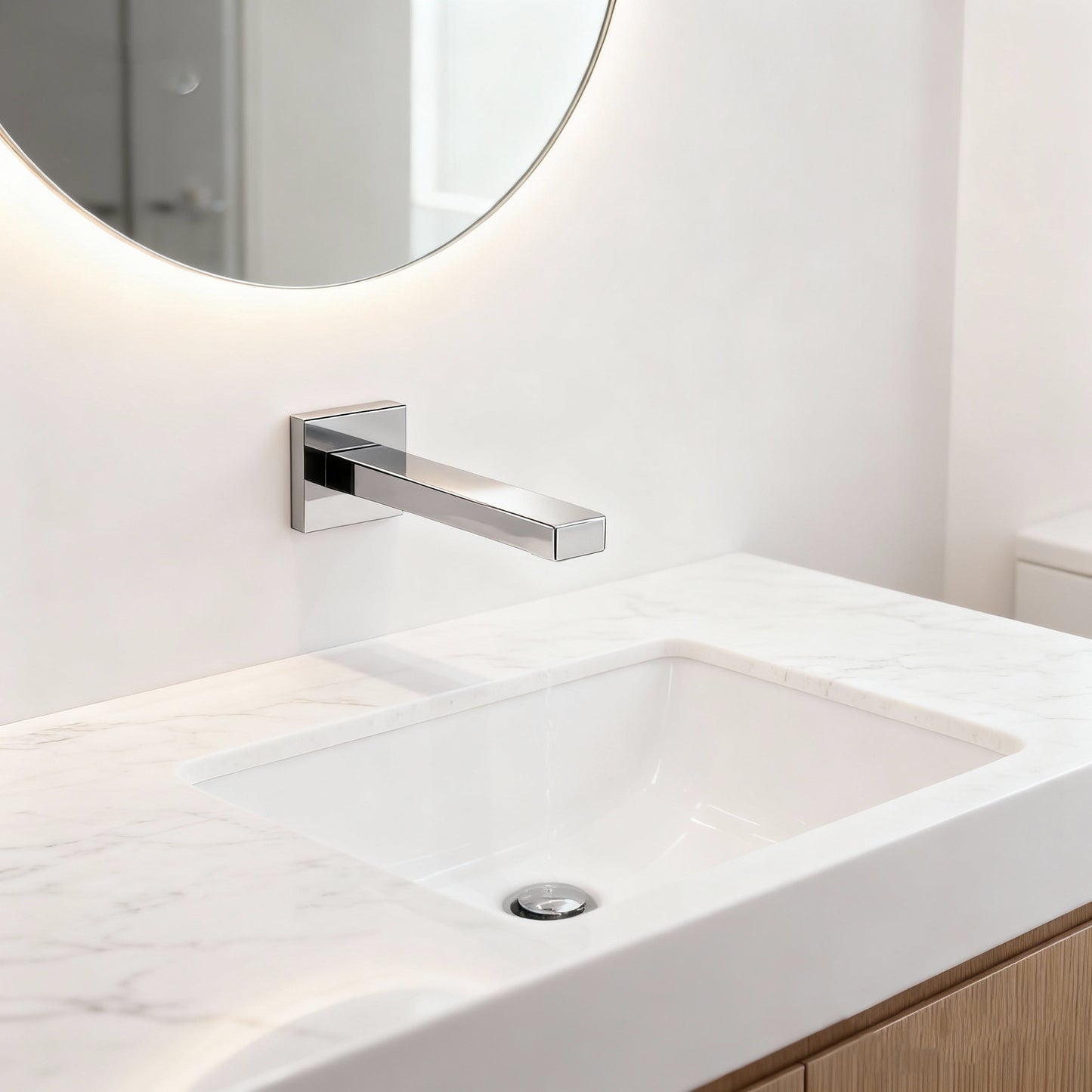 Sensomatica SquareFlow wand sensorkraan chroom