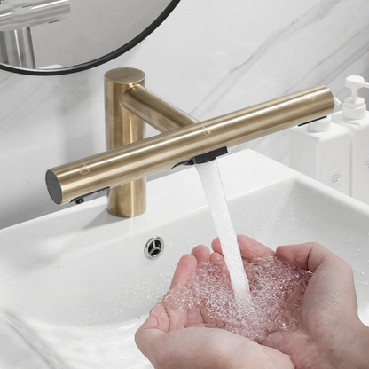 Sensomatica 3-in-1 Sensor Kraan – Geborsteld Goud
