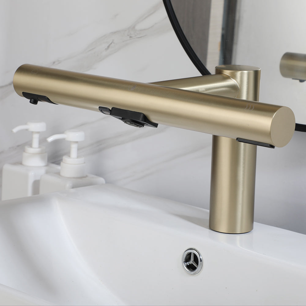 Sensomatica 3-in-1 Sensor Kraan – Geborsteld Goud