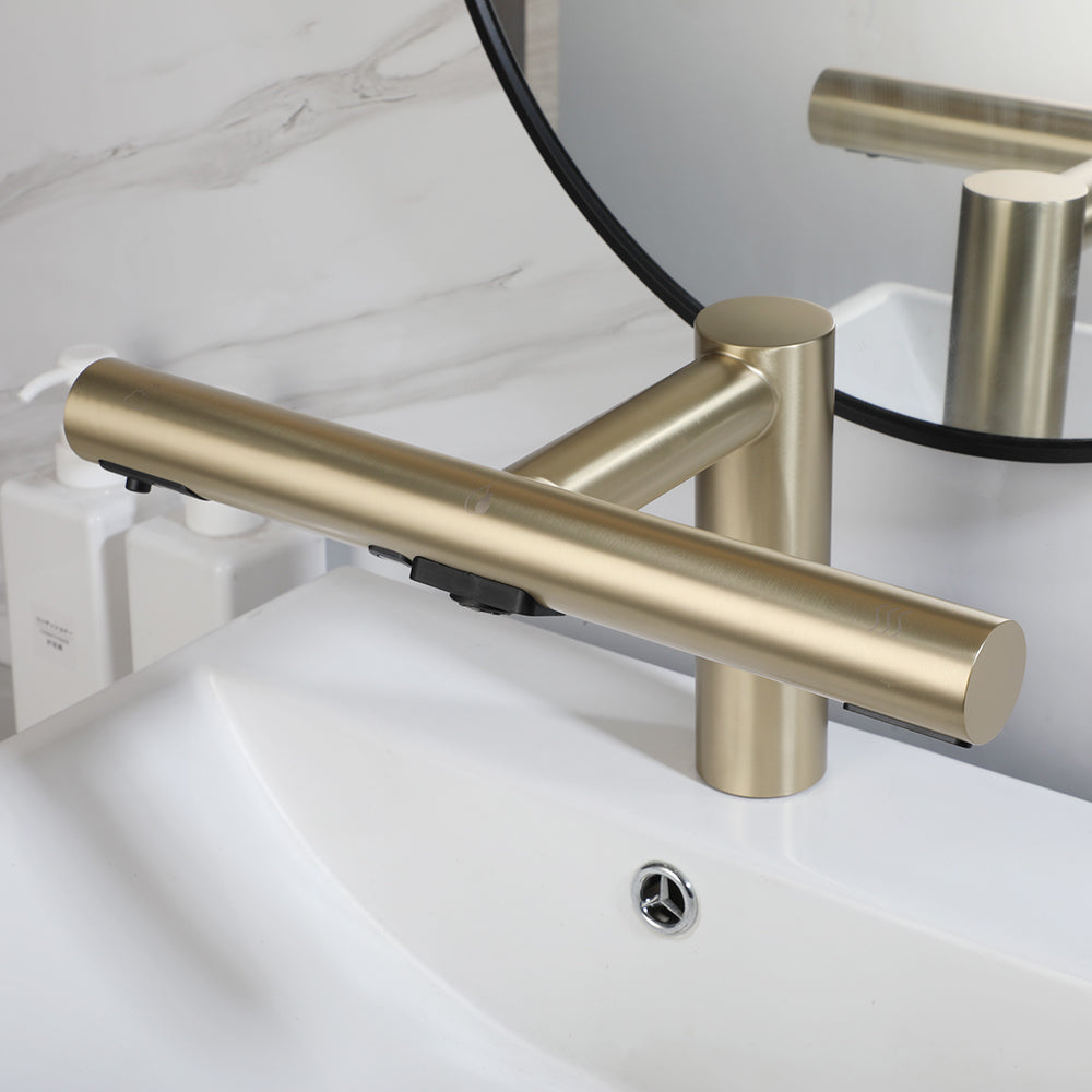 Sensomatica 3-in-1 Sensor Kraan – Geborsteld Goud