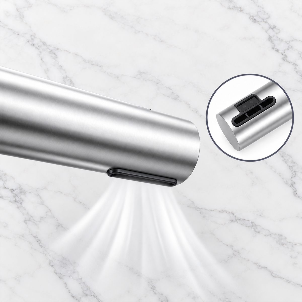 Sensomatica 3-in-1 sensor wandkraan geborsteld nikkel