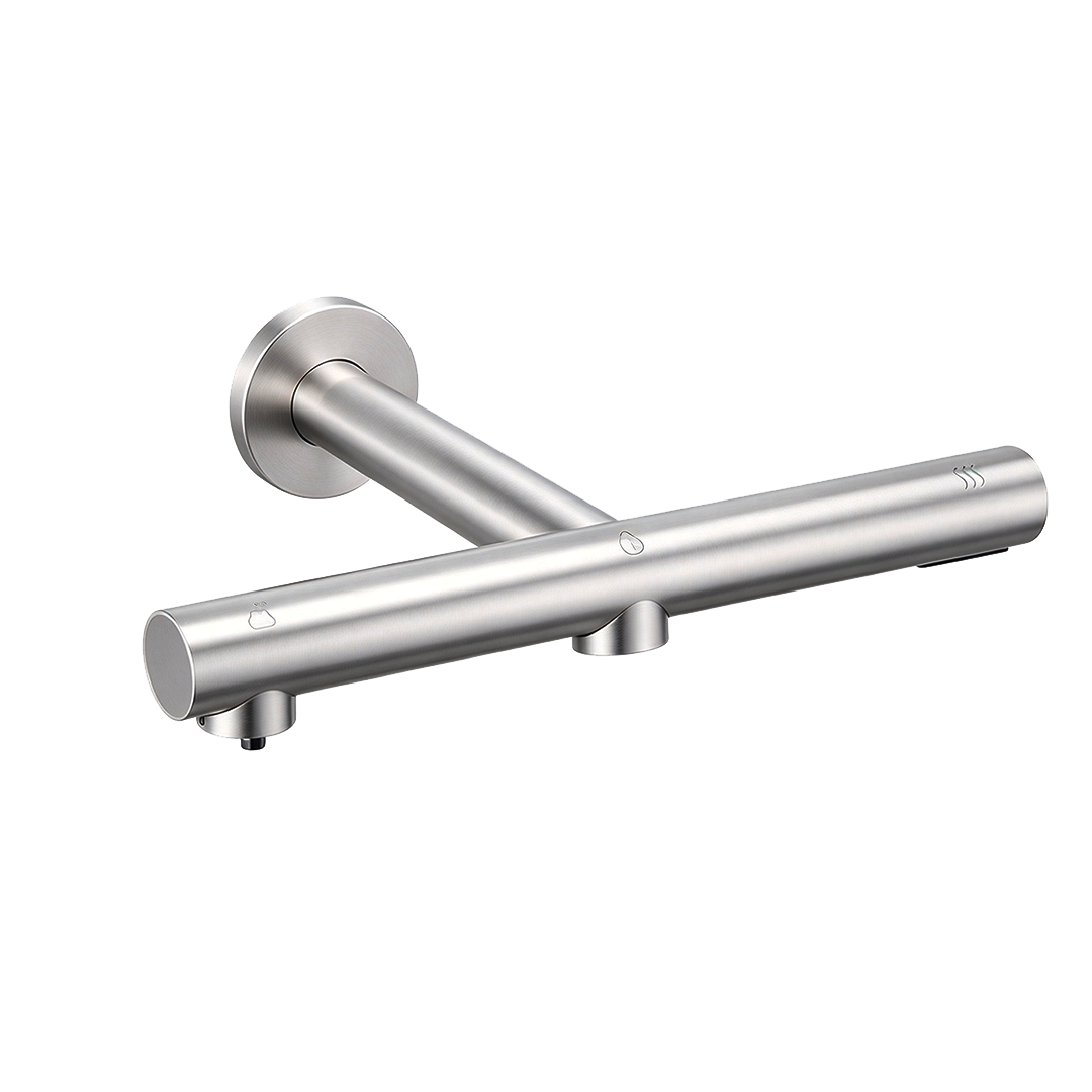 Sensomatica 3-in-1 sensor wandkraan geborsteld nikkel