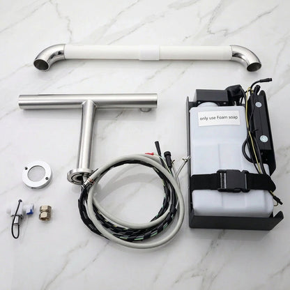 Sensomatica 3-in-1 sensor wandkraan geborsteld nikkel