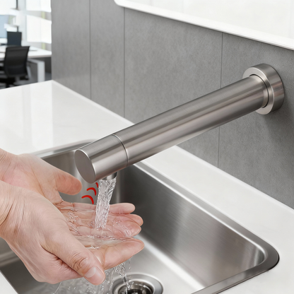 Sensomatica Baltic sensorkraan – geborsteld nikkel – kort 130 mm