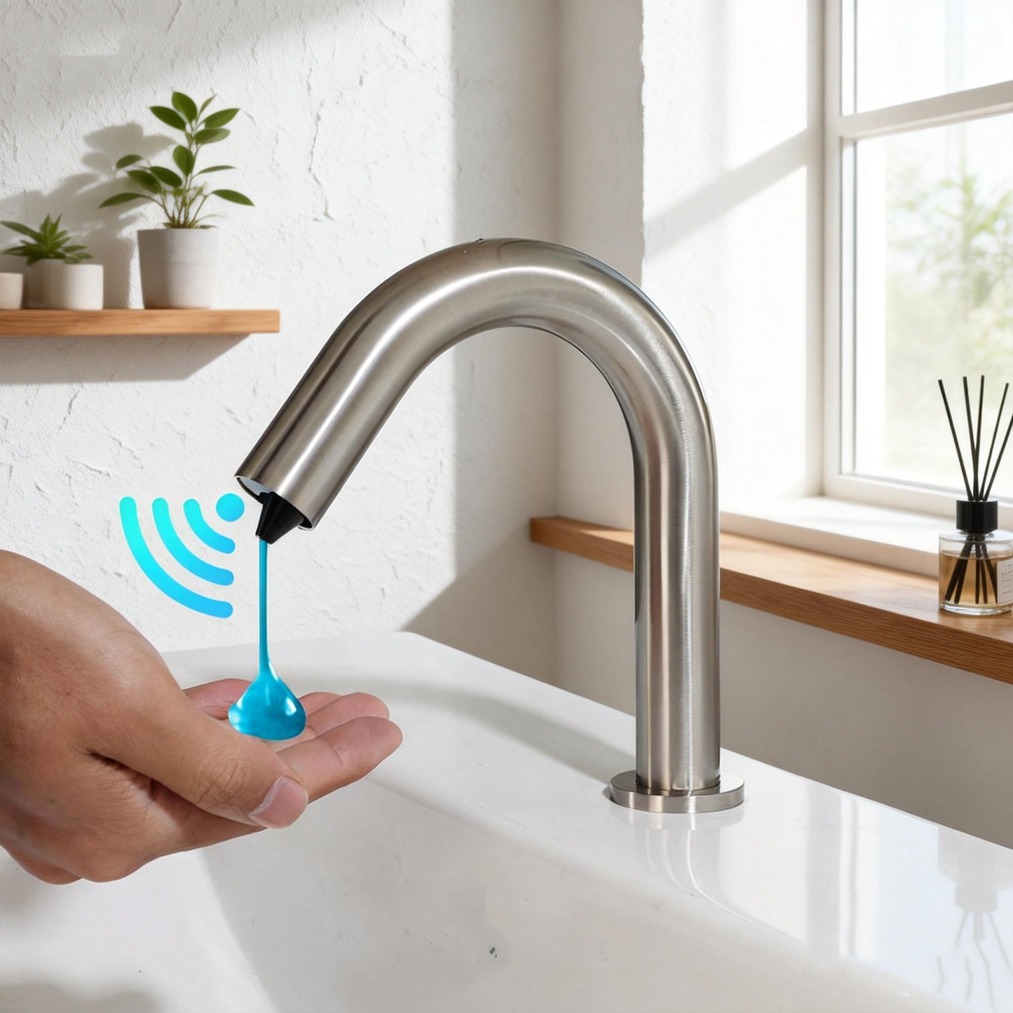 Sensomatica Cesaro Sensor Zeepdispenser Geborsteld Nikkel