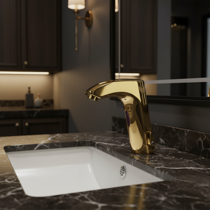 Sensomatica – goudkleurige sensorkraan voor wastafel