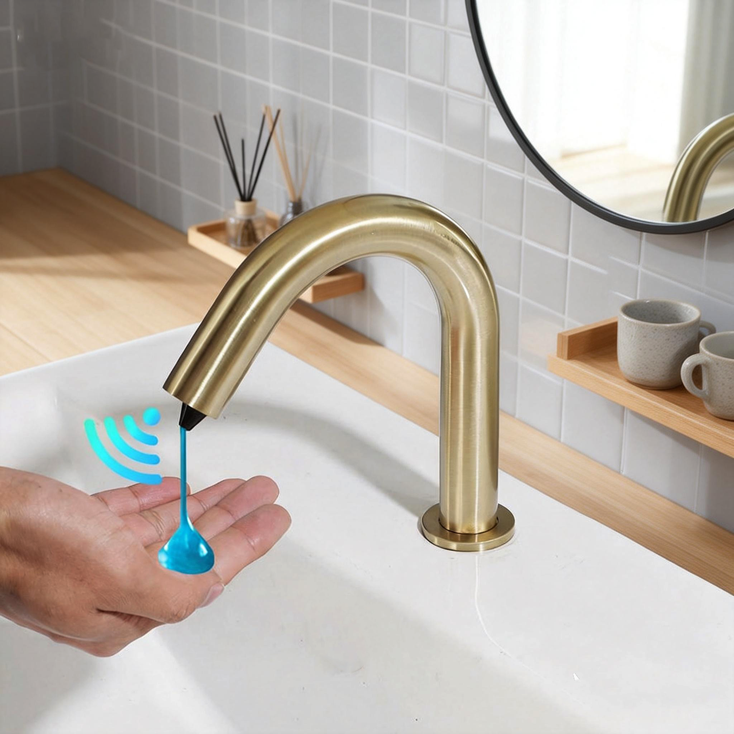 Sensomatica Cesaro Sensor Zeepdispenser Geborsteld Goud