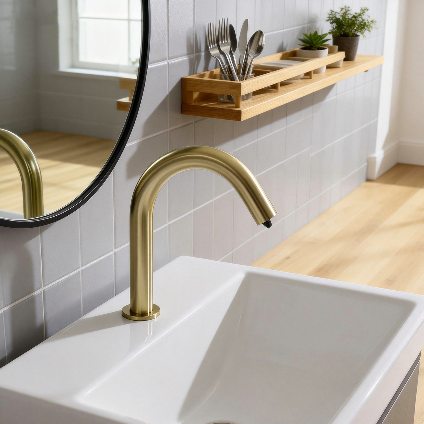 Sensomatica Cesaro Sensor Zeepdispenser Geborsteld Goud