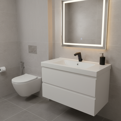 Sensomatica – zwarte sensorkraan voor wastafel warm/koud