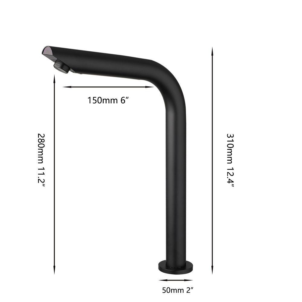 Sensomatica sensor wastafelkraan zwart 310 mm