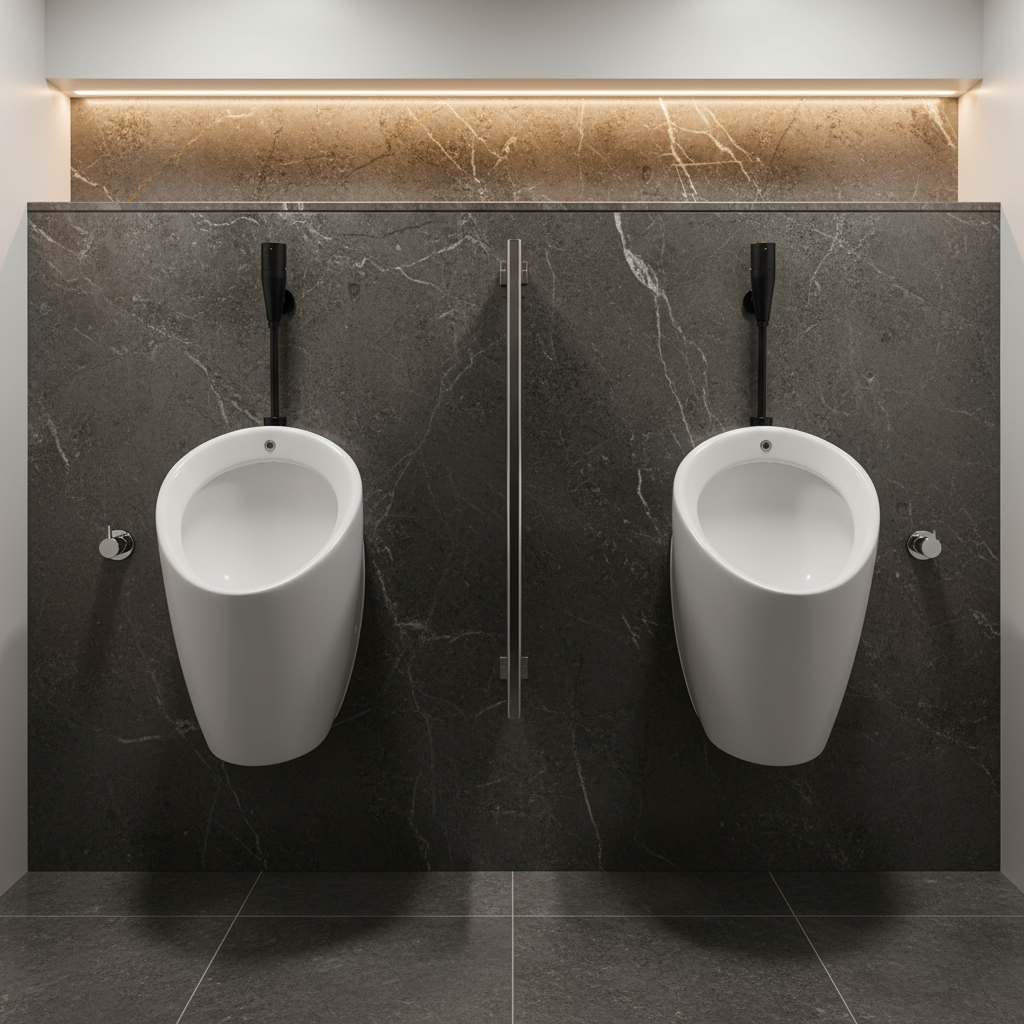 Sensomatica – Schwarzer Urinalsensor, Wandmontage