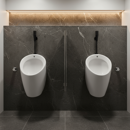 Sensomatica – Schwarzer Urinalsensor, Wandmontage