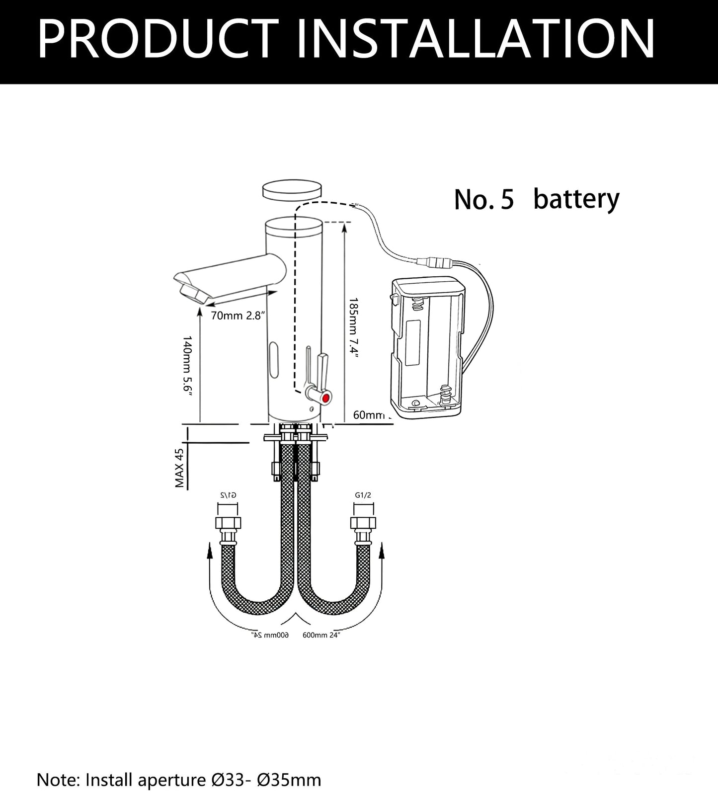 Sensomatica Sesto schwarzer Sensorhahn