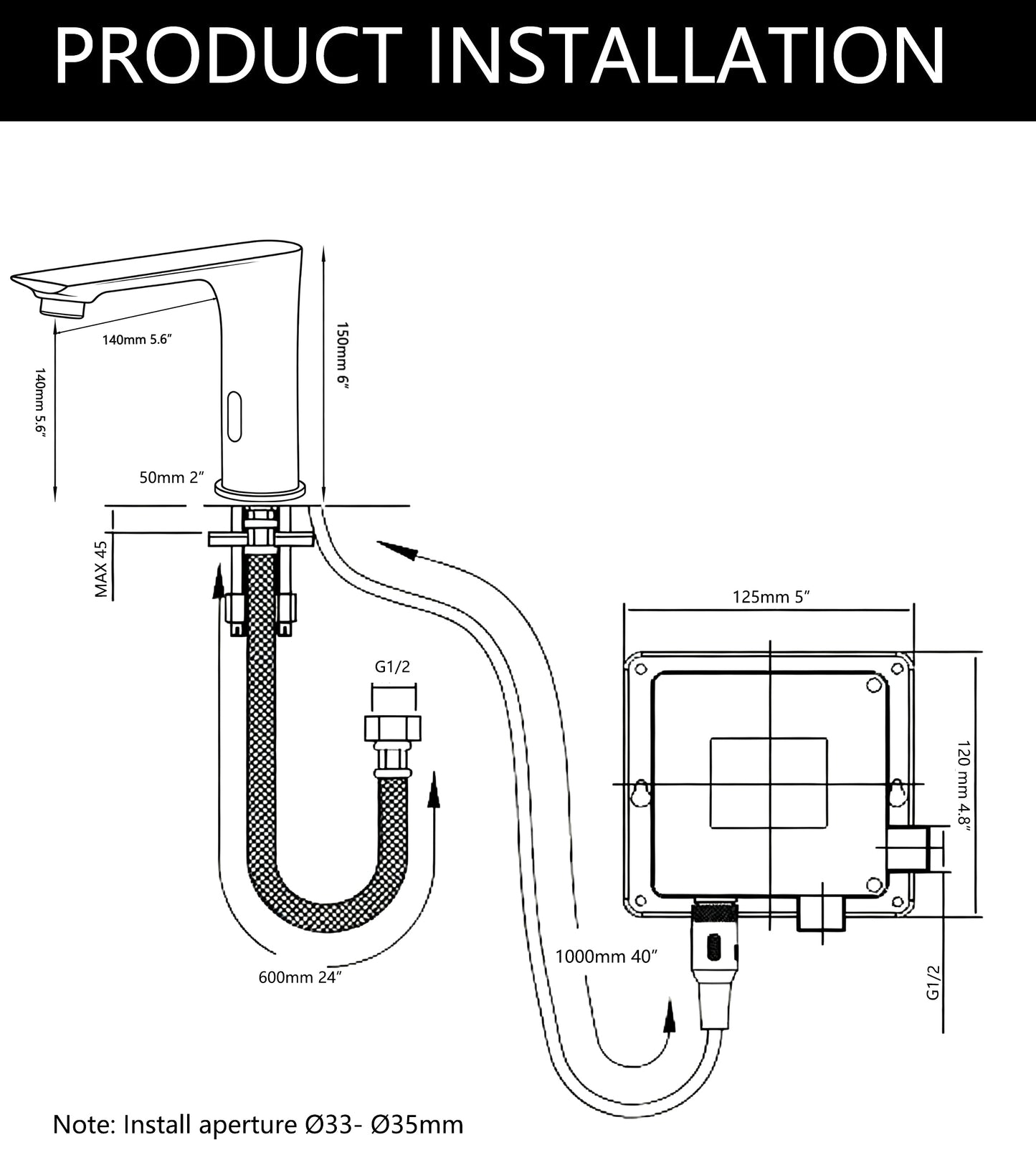Sensomatica Sensor Wasserhahn Schwarz 