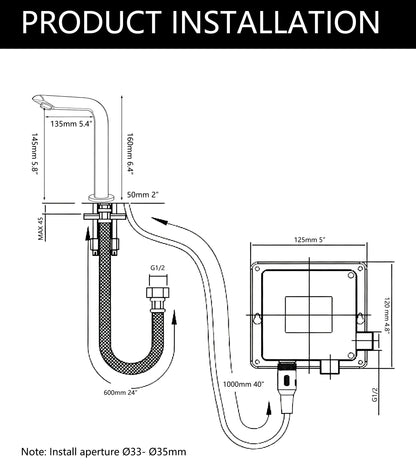 Sensomatica sensor wastafelkraan zwart 160 mm