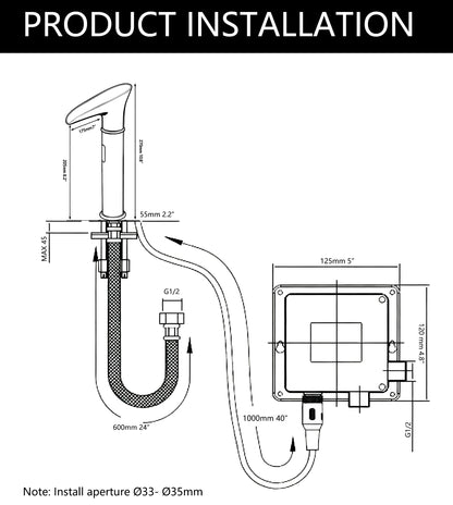 Sensomatica Nostalgischer schwarzer Wasserfall-Wasserhahn mit Sensor