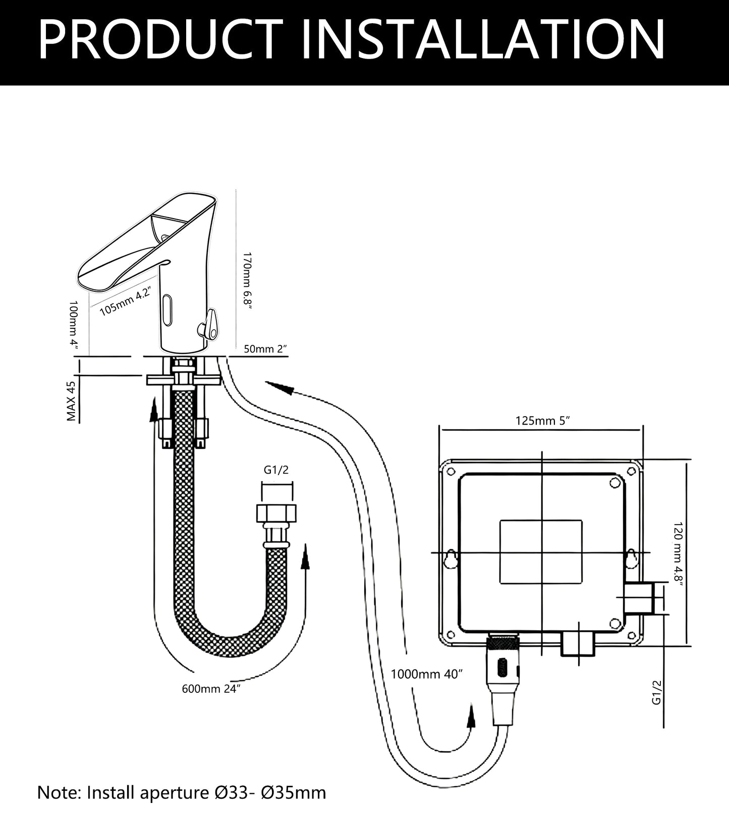 Sensomatica Kulm zwarte koudwater sensorkraan