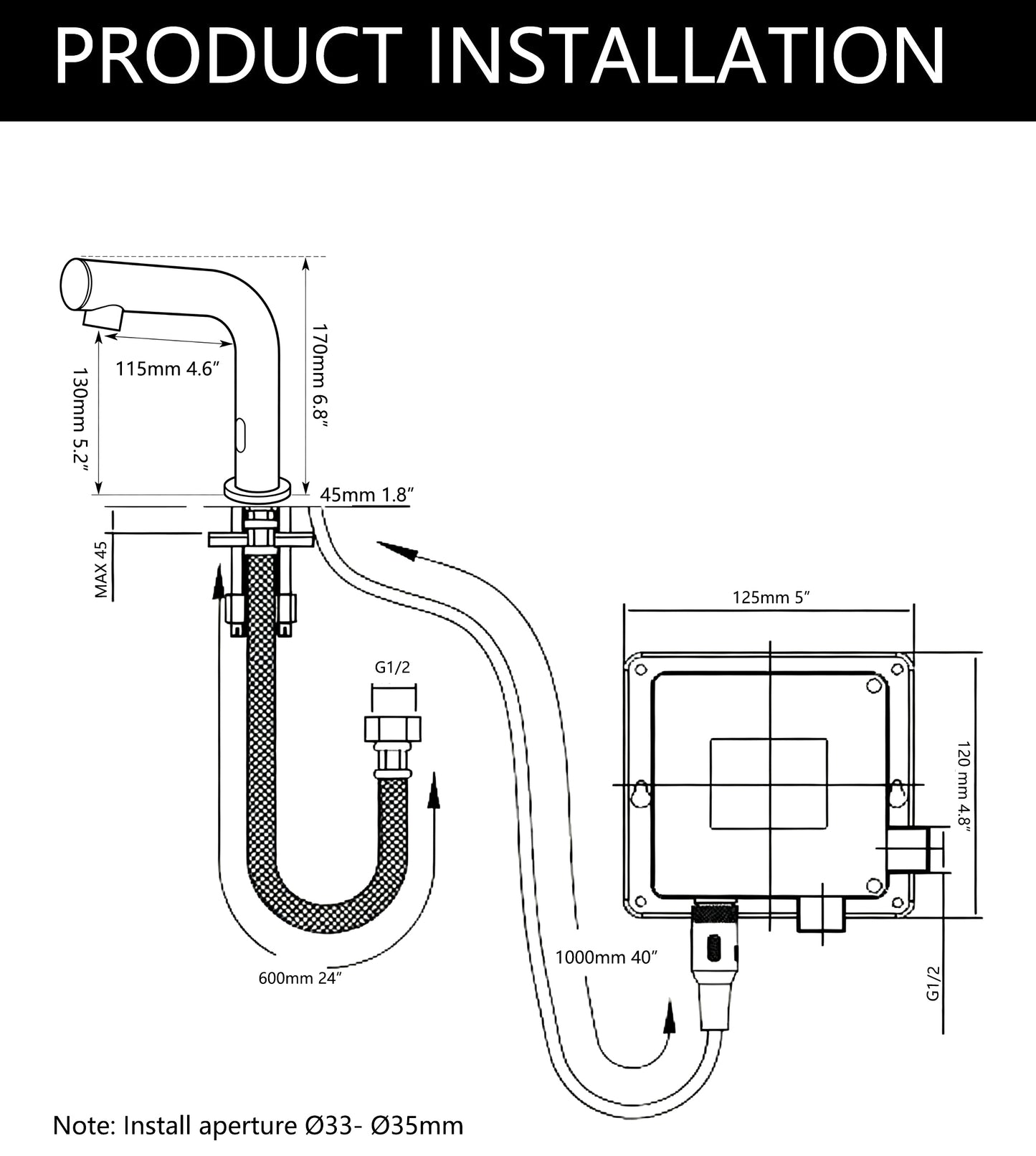 Sensomatica Madu sensor tap black cold water version