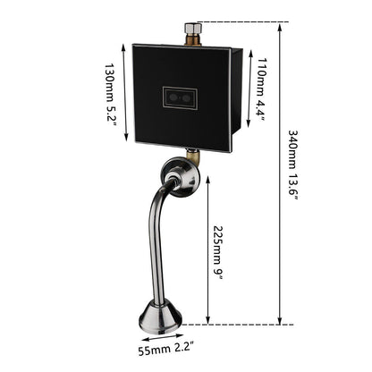 Sensor urinal flush-mounted unit with black panel