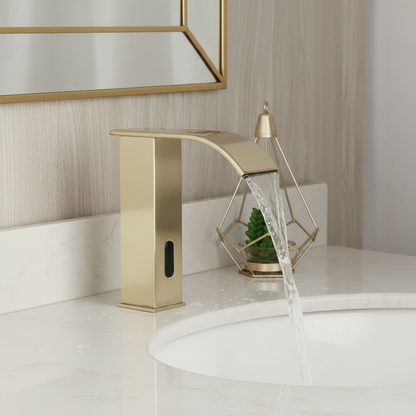 Sensomatica Bent Sensorarmatur gebürstetes Gold Kaltwasserversion