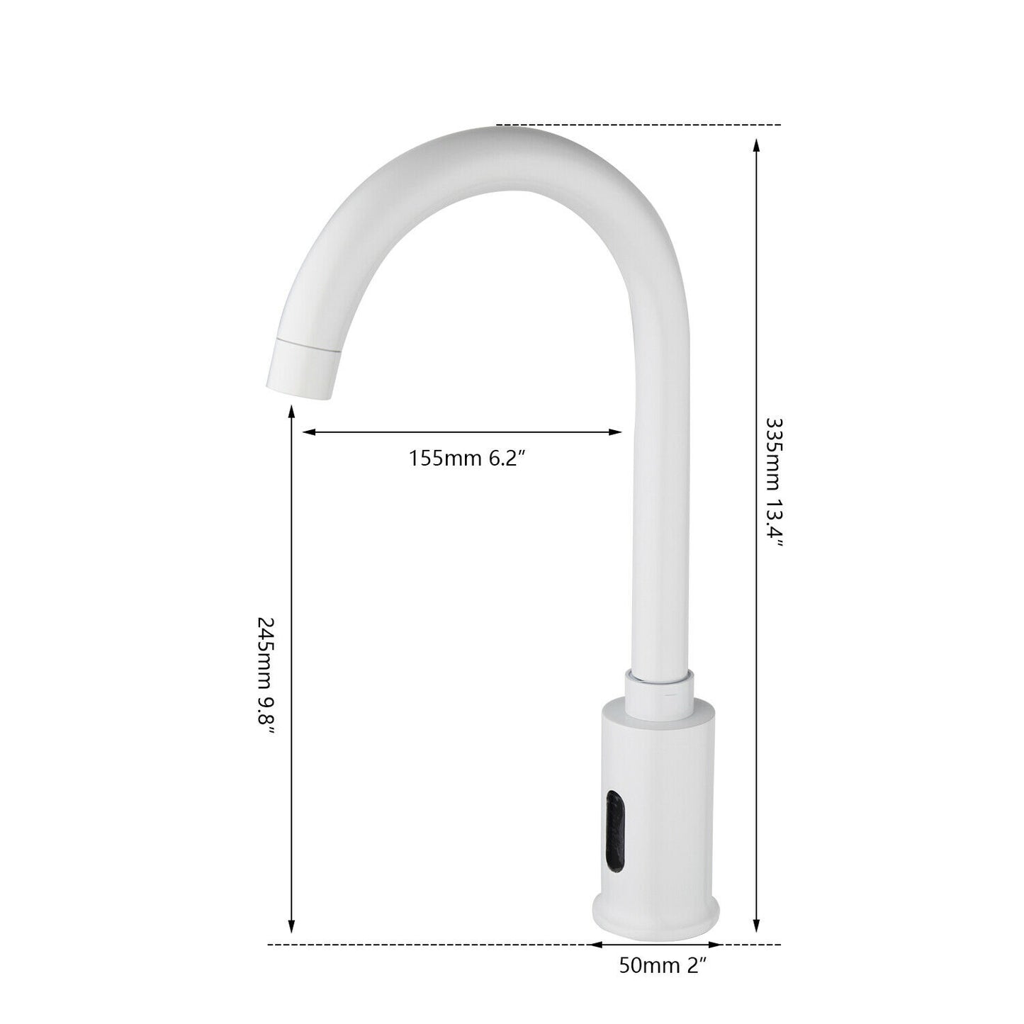 Sensomatica Alto Sensor Faucet White with Rotatable Neck