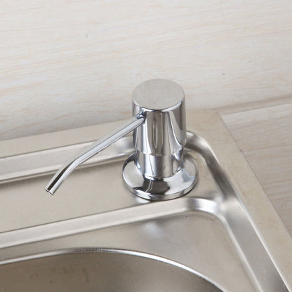 Chrome built-in soap dispenser