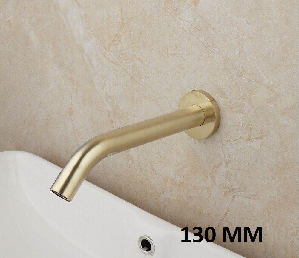 Pesaro brushed gold sensor tap short model 130 MM