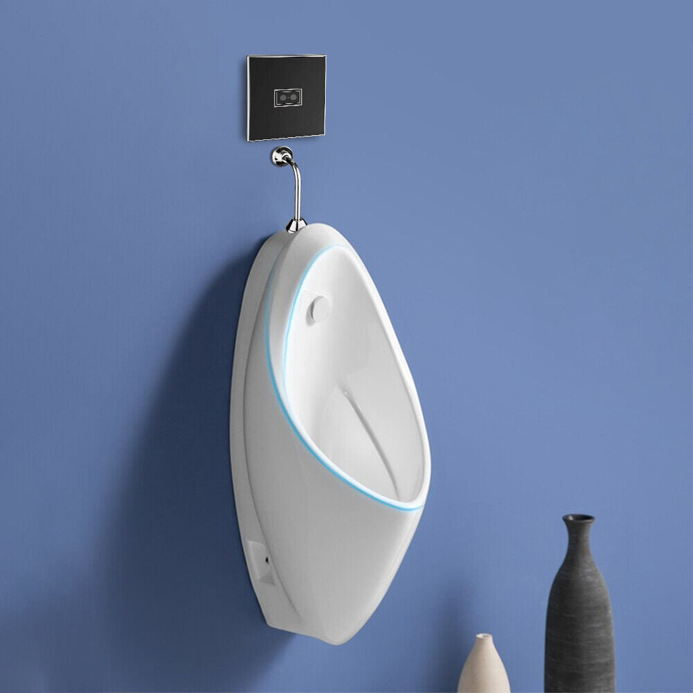 Sensor urinal flush-mounted unit with black panel