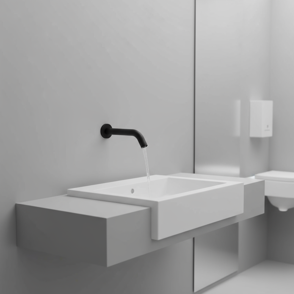 Sensomatica Pesaro schwarz Kaltwassermodell 200 MM Sensorhahn