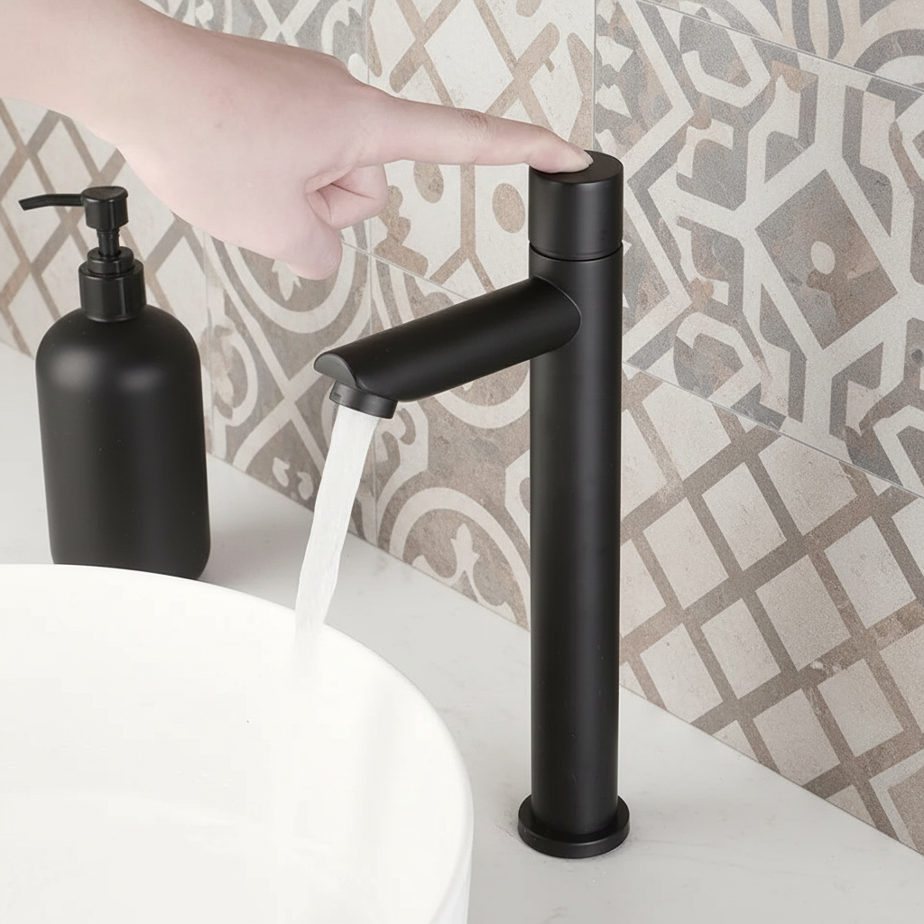 Sensomatica Selbstschluss-Wasserhahn in Schwarz – Langlebig und stilvoll