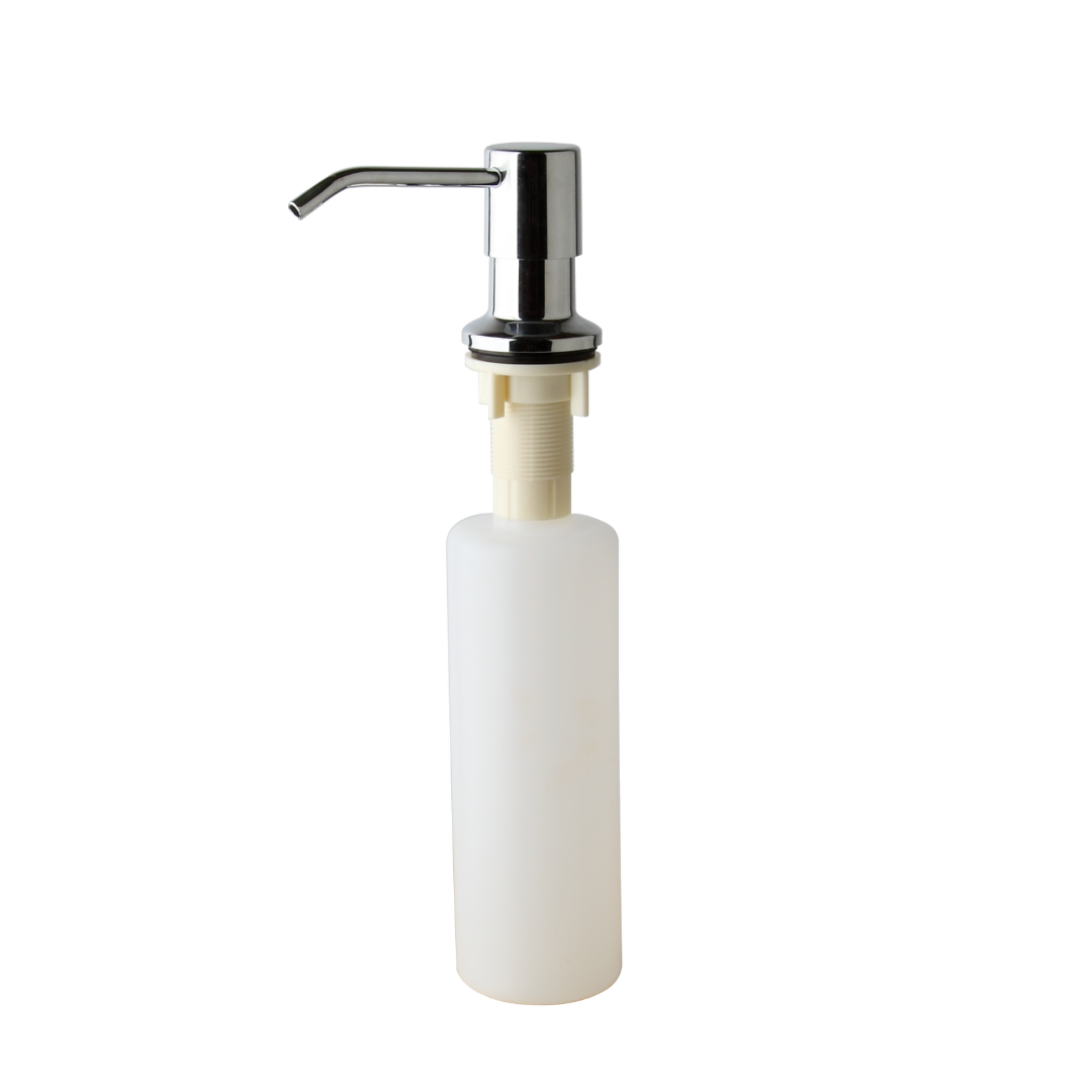 Chrome built-in soap dispenser