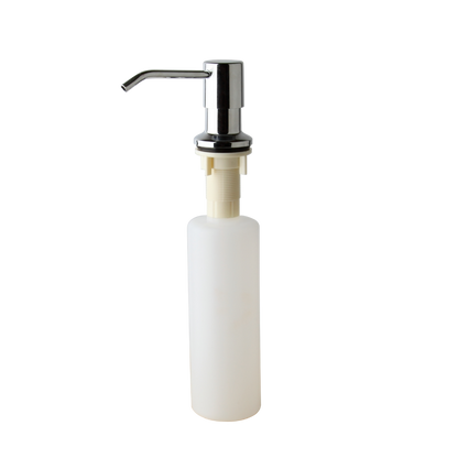 Chrome built-in soap dispenser