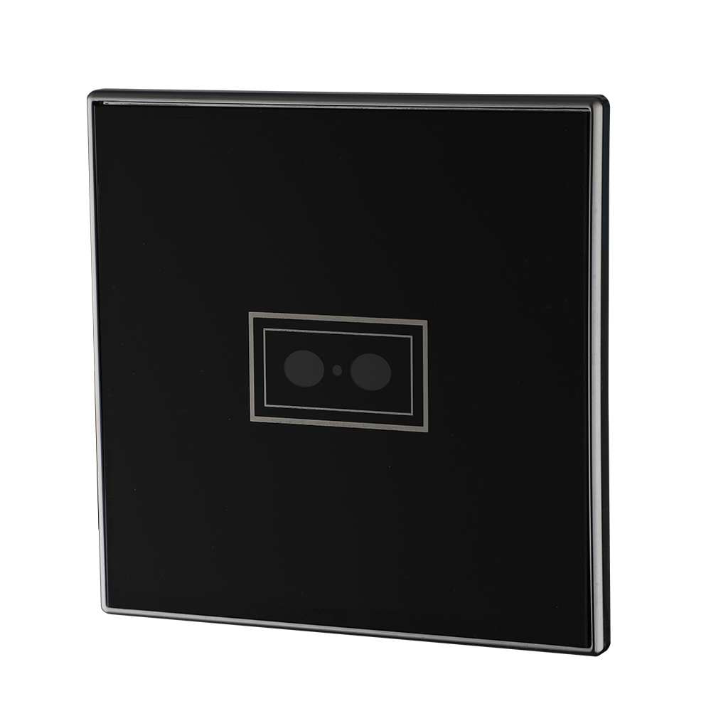 Sensor urinal flush-mounted unit with black panel