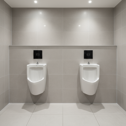 Sensomatica Sensor Urinal-Einbaueinheit mit schwarzer Blende